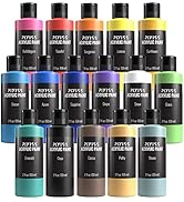 Pixiss Craft Acrylic Paint, Set of 16 Colors, 59 ml/2fl.oz Bottles, Matte Finish Paints, Vivid Pi...