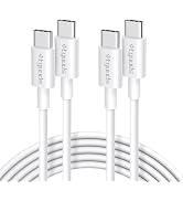 etguuds Short USB C to USB C Cable (1ft, 2Pack), 60W Type C to C Charger Cord Fast Charging for i...