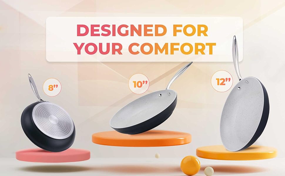 fry pan; non-toxic cookware; nonstick cookware; chef's pan; egg pan; non-stick frying pan; induction