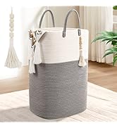 Woven Laundry Basket for Clothes, 100L Large Rectangle Laundry Hampers with Beads Tassel, Nursery...