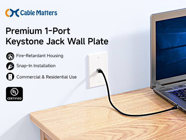 Low Profile 2-Port Keystone Jack Wall Plate