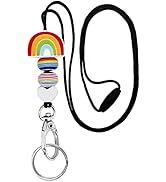 BIHRTC Rainbow Lanyards ID Badge Holder Retractable Badge Holders Teacher Breakaway Lanyards for ...