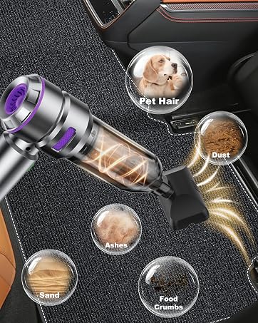 GenTant Car Vacuum 02, 18000PA Handheld Vacuum Cordless, Mini Vacuum Cleaner for Car, Home, Pet