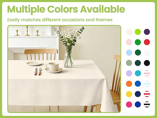Cream table cloths