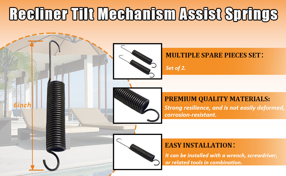 Recliner Tilt Mechanism Assist Snrings