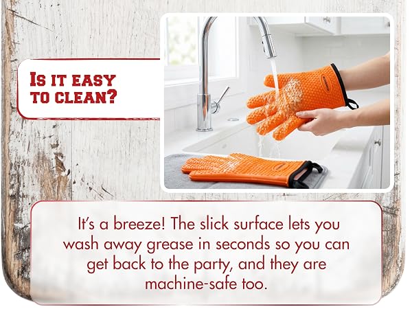 Easy to clean bbq griddling gloves for griddle blackstone accessories