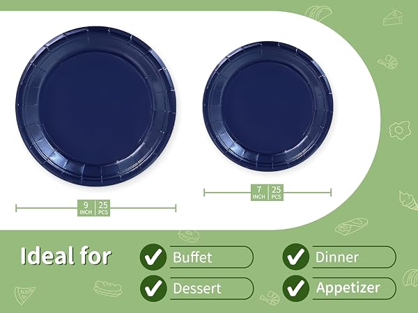 navy blue plates for party