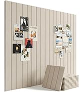 Aothia 12 Pack Felt Bulletin Board Tiles, 48x36 Modular Pin Board for Walls, 0.2" Thick Cork Boar...