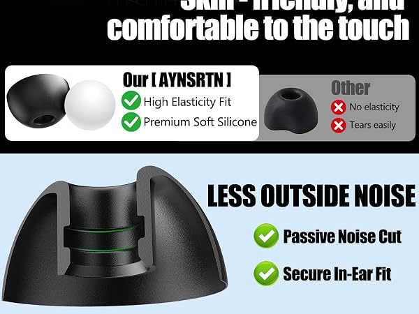 Noise cancelling earbuds covers for Studio Buds+ with secure in-ear fit