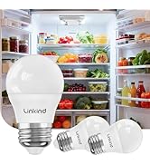 Linkind Led Refrigerator Light Bulbs, A15 Fridge Light Bulbs 40 Watts Equivalent Waterproof, 600L...