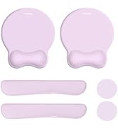 MOSISO Wrist Rest Support for Keyboard and Mouse Pad Set, Curved Ergonomic Mousepad with Raised B...