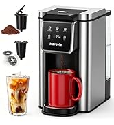 Horavie Single Serve Coffee Maker for K-Cup Pod &amp; Grounds, Hot &amp; Iced Coffee Maker, Strong Button...