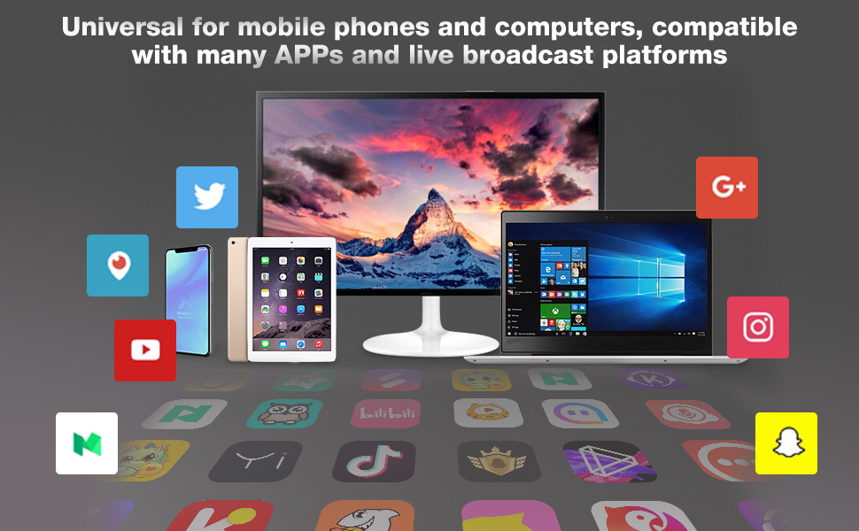 Audio Mixer, I9 Voice Changer Set Live Sound Card for Live Streaming