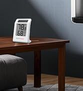 BaldrTherm Humidity Meter Hygrometer, Solar-Powered Room Thermometer Indoor Digital Temperature S...