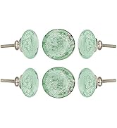 SPN-FOR1 Set of 6 Crystal Knobs Decorative Glass Knobs for Home Kitchen Cabinet Hardware Cupb...