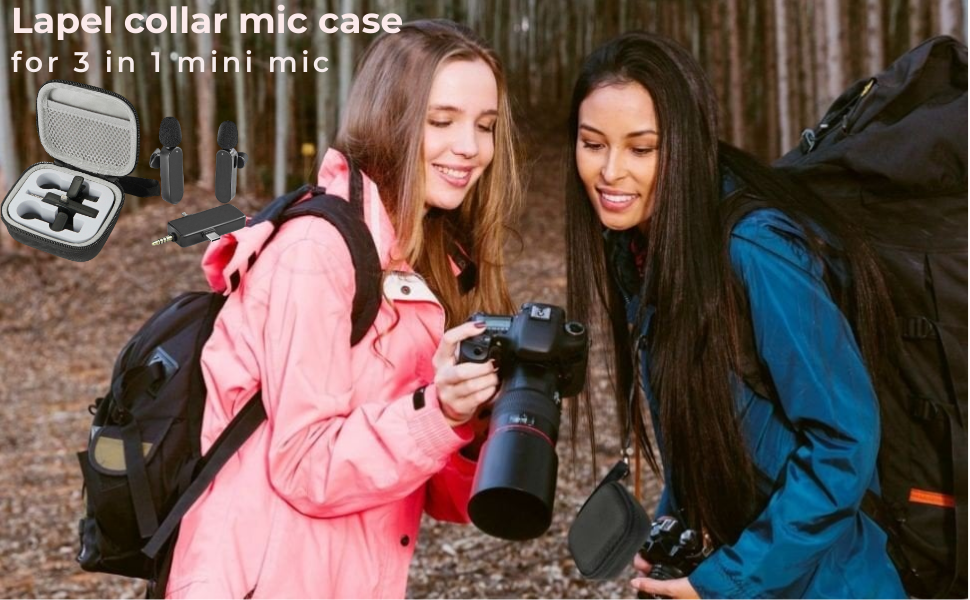3 in 1 wireless lavalier microphone case
