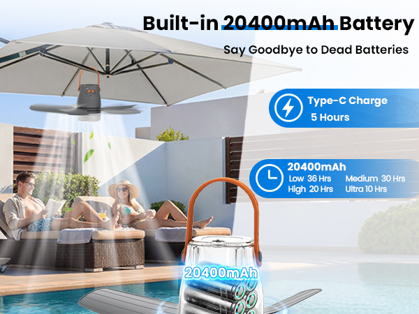 portable ceiling fan with remote