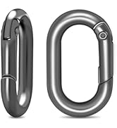10Pack 1 Inch Oval Keyring, Metal Tiny Carabiner Spring Snap Hooks Clip for Paracord Keychain Lan...