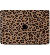 Leopard Print Case for MacBook Neo 13 Inch 2026 (Model A3404, A18 Pro Chip), PU Leather Coated Ha...