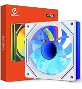 GSCOLER FC 120mm Case Fan White, Infinity Mirror PWM Reverse Fan with Multiple Lighting Modes &amp; A...