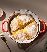 CAROTE Enameled Cast Iron Dutch Oven Pot with Lid, 4 QT Dutch Ovens, Heavy-Duty Cast Iron Pot for...