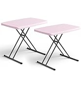 Folding Table- Small Desk Adjustable Height TV Tray for Laptop, Couch, Camping - Heavy Duty Utili...