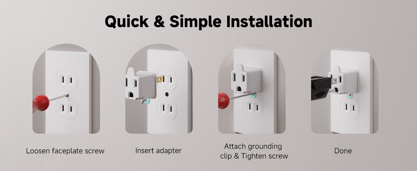 Reliable 2 to 3 prong outlet adapter powering grounded devices in older home outlets