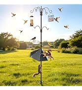 83" Bird Feeding Station Kit with Metal Squirrel Baffle, Heavy Duty Metal Bird Feeding Station wi...