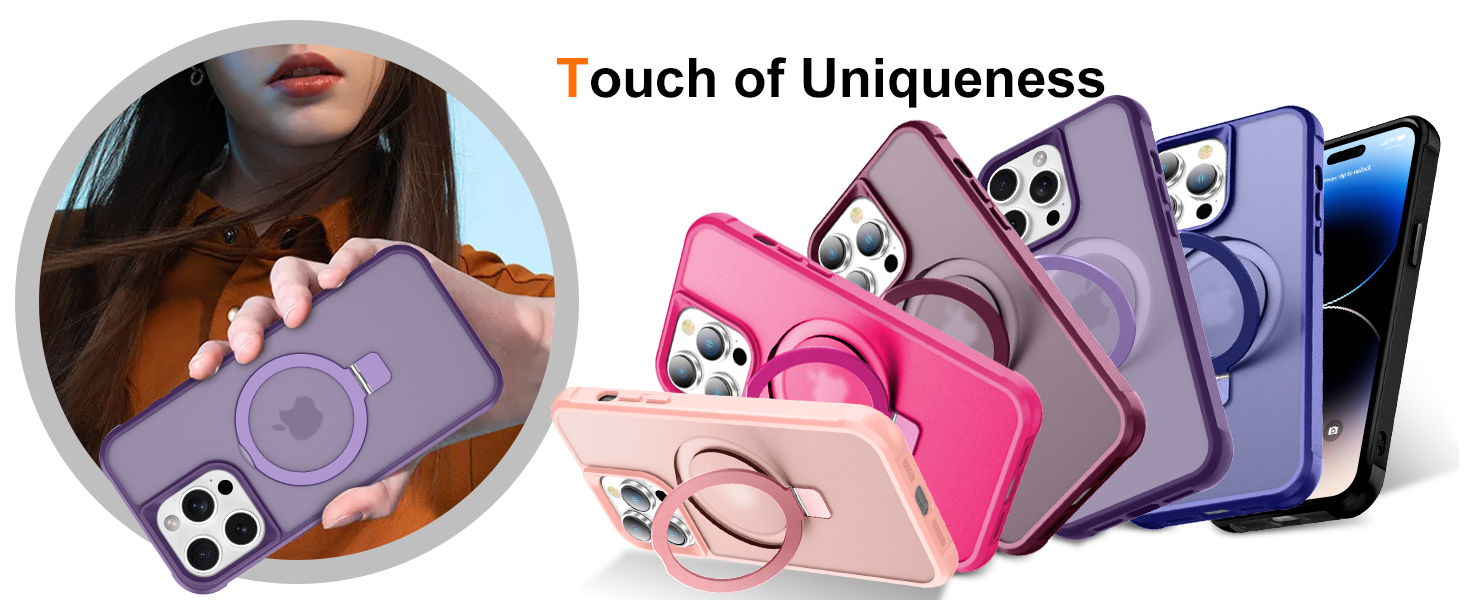 iPhone case with stand magsafe ring magnetic