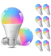 TJOY 10 Pack Smart Alexa Light Bulbs, RGB Bulbs Compatible with Alexa &amp;Google Assistant,Color Cha...