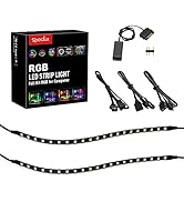Speclux PC Addressable RGB LED Strip Lights Kit - Magnetic PC Case Lighting, 2PCS 42LEDs ARGB Str...