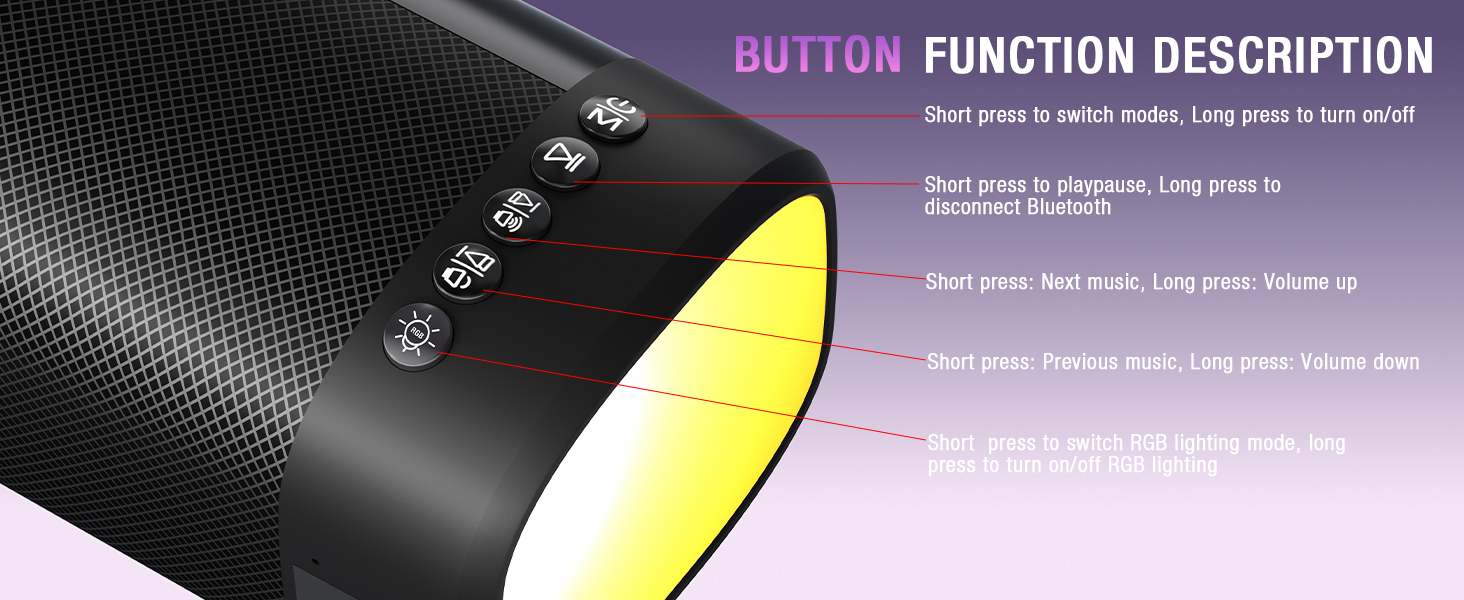 Button Function sound bar