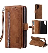 EYZUTAK Wallet Phone Case for Samsung Galaxy S26 Ultra, Retro Matte 9 Card Holder Slots Zipper Po...