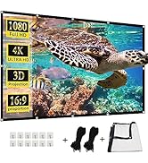 Projector Screen,HUANYINGBJB 4K 16:9 HD Rear Front Projector Screen Foldable Projection Screen Do...