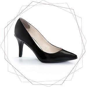 Gel back of heel cushion inserted into black pump