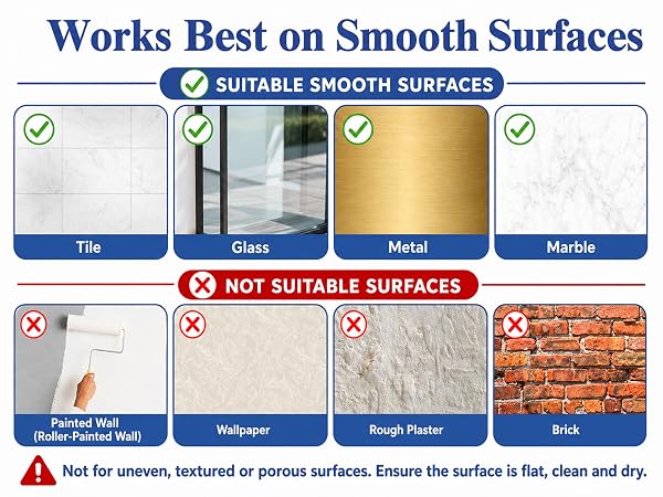 Works Best on Smooth Surfaces