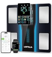 LOFTILLA Smart Scale with BMI, Body Fat, Muscle Mass, 8-in-1 Display | Digital Bathroom Weight Sc...