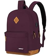 SUPACOOL Lightweight Carry-on Travel Laptop Backpack with USB Charging Port For Men and Women, La...