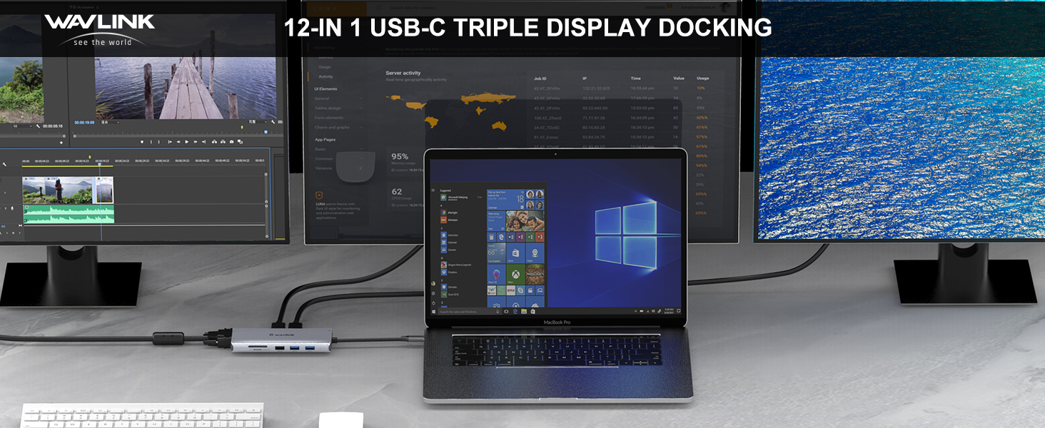 USB C Docking Station 6-in-1 Dock with HDMI 2.0 4K@60Hz