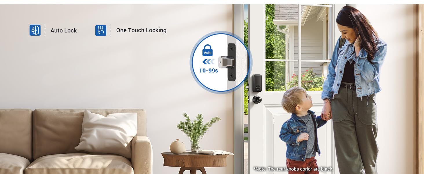 keyless entry door lock with knobs