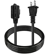 6ft Power Strip with 3 Outlets, 16/2 SPT-2, 13 Amp 125V 1625 W, 2 Prong Extension Cord Socket for...