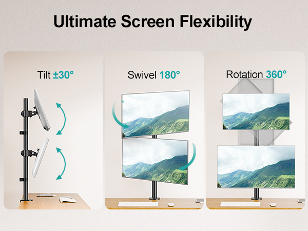 dual stacked monitor mount