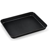 TeamFar Toaster Oven Pan, 10.5 x 8 x 1 Inch Carbon Steel Non Stick Coated Compact Toaster Oven Ba...