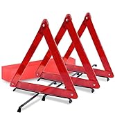 DSV Standard Warning Triangles, Reflective Triangles with Reinforced Cross Base and Carrying Case...