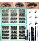 Wispy Lash Clusters Kit 640pcs Eyelash Cluster Extensions Curl Individual False Eyelashes Natural...
