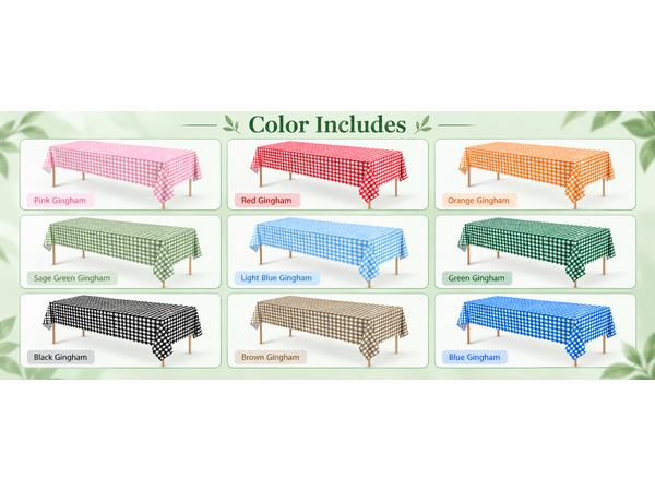 sage green gingham tablecloth
