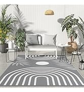 GENIMO Outdoor Rug 5'x8' Waterproof for Patios Clearance, Reversible Plastic Straw Rug, Large Are...