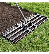 Tegarbed Lawn Leveling Rake 30x10 inch, Heavy Duty Ground Leveler for Soil, Sand, Effortless Smoo...