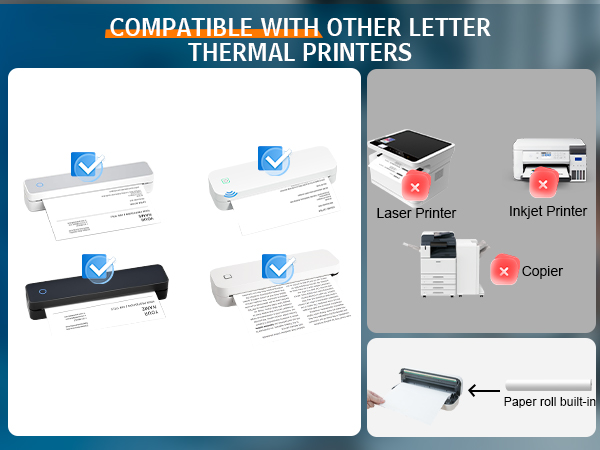 Thermal Printer Paper 8.5&amp;#39;&amp;#39;x11&amp;#39;&amp;#39; US Letter Size, 4 Rolls BPA free Quick-Dry Thermal Printer Paper,