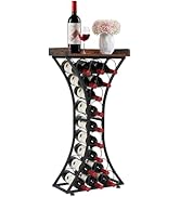 VEVOR 15 Bottle Wine Rack,Iron Freestanding Floor Wine Holder, Mini Bar Stand Liquor Cabinet with...